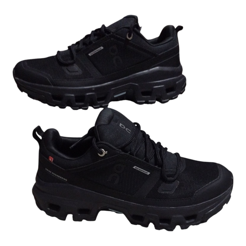 Women's On Running /Hiking Black Athletic Shoes with White Accents
